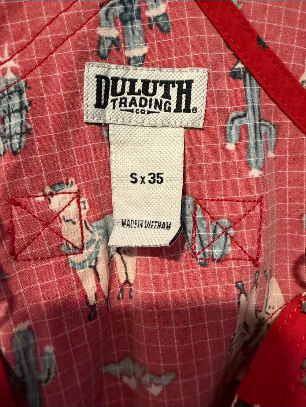 Duluth Trading Co Red women’s llama Print Overalls - Picture 5 of 9